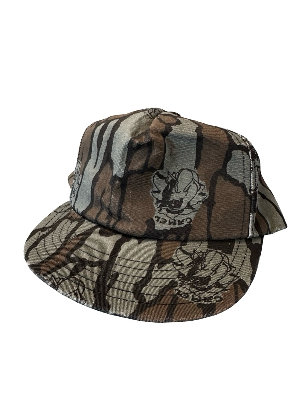 Vintage Camel Camo Joe Cigarette Snapback Trucker Cap Made in USA Green Brown